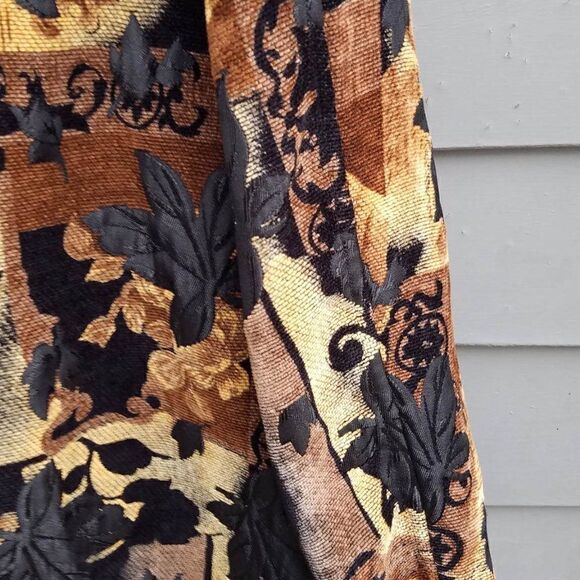 Coldwater Creek Gold Black Tapestry Jacket size XL - Picture 6 of 12